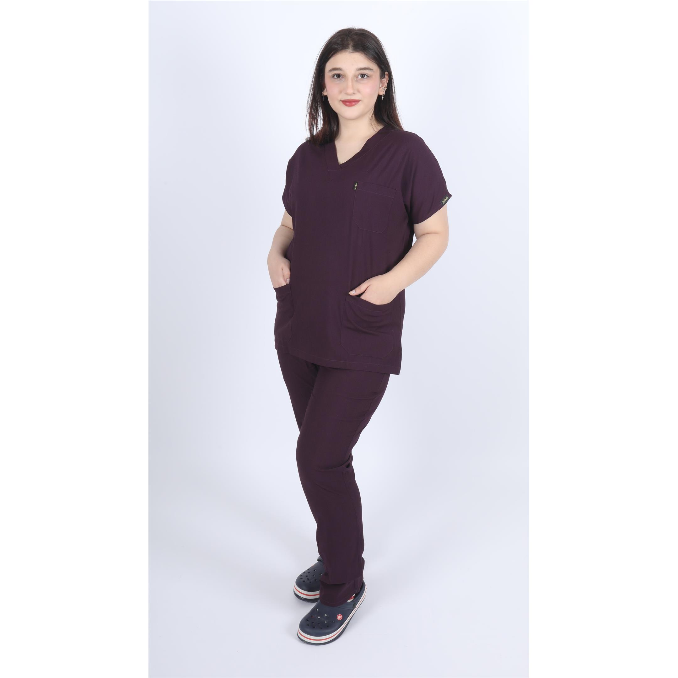 Li·krali Cerrahi· Scrubs Mürdüm Takim (Soft Lycra)