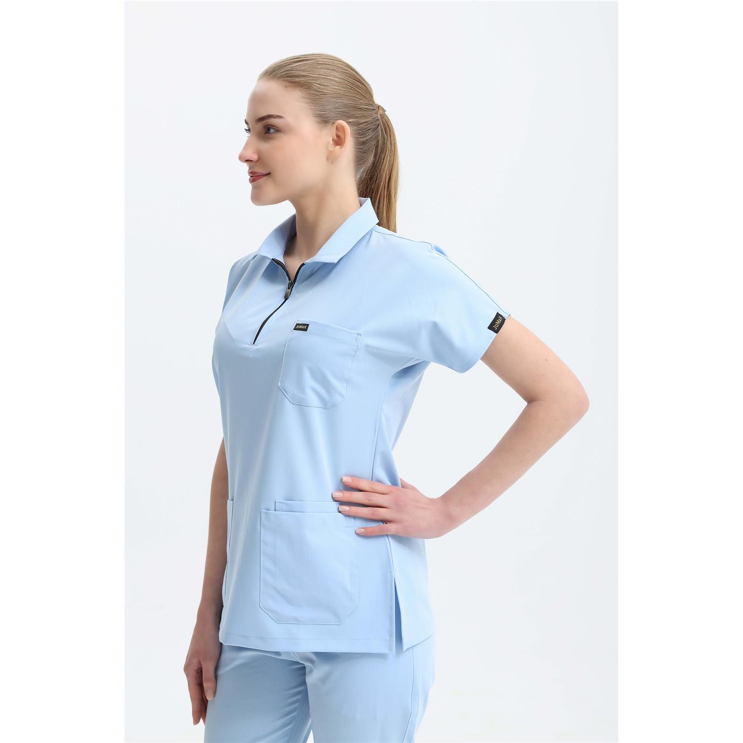 Likralı Açık Bebe Mavisi Polo Yaka Takım