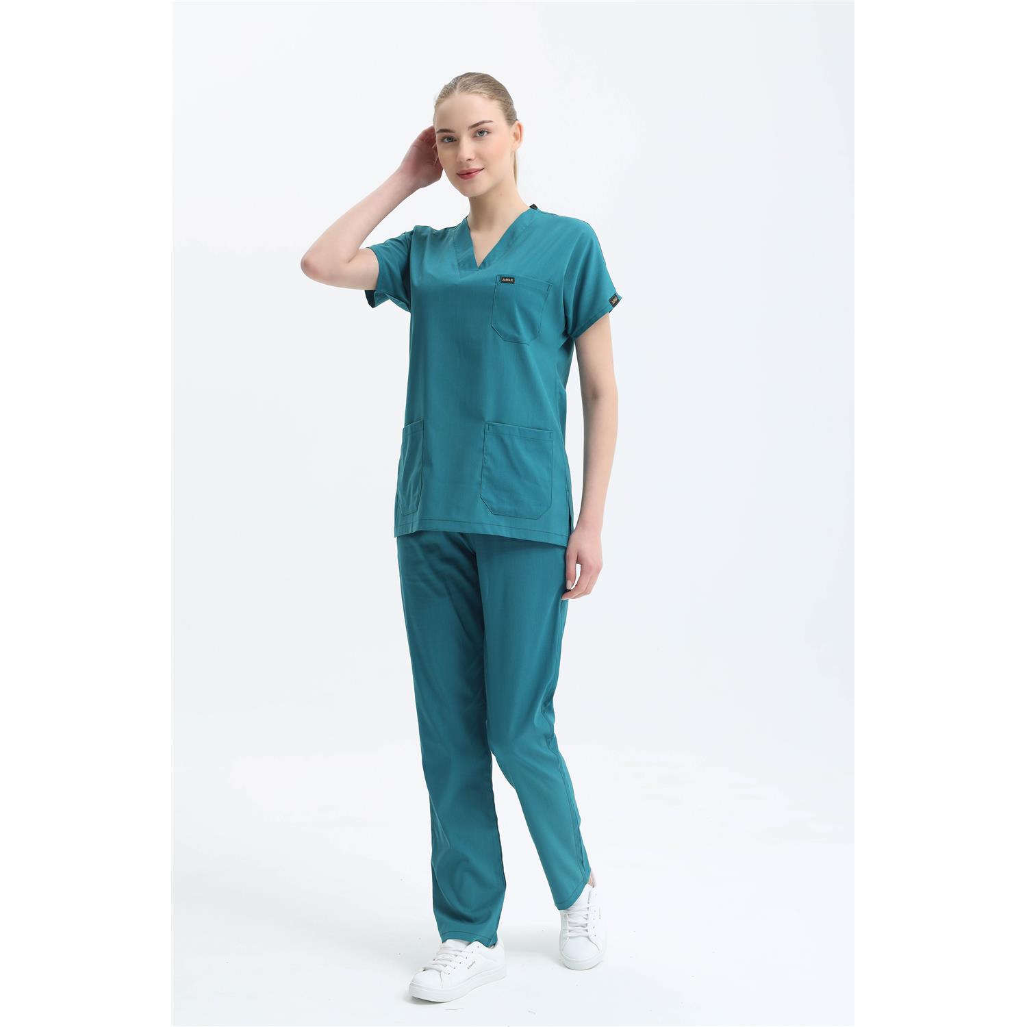 Likralı Cerrahi Açık Petrol Yeşili Takım ( İnce Viscon Kumaş )