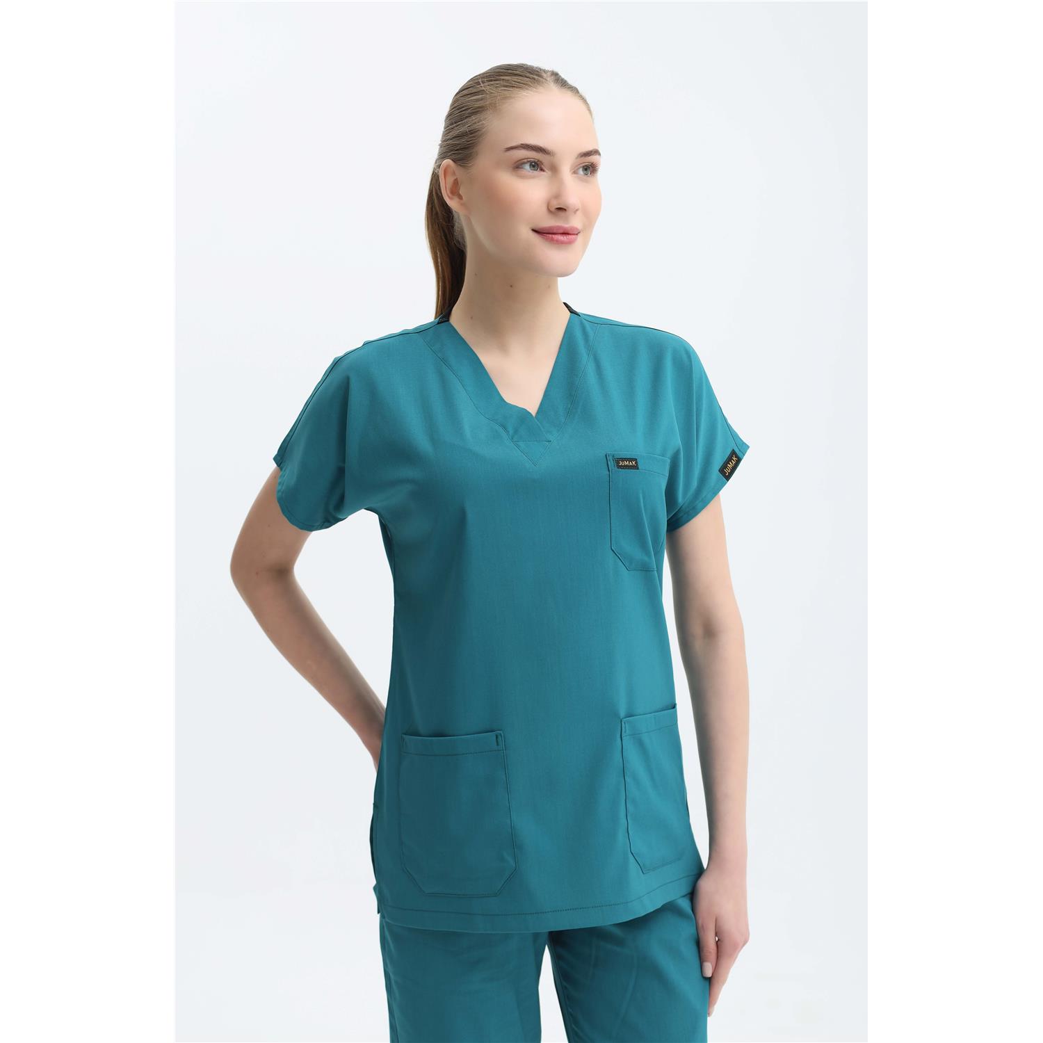 Likralı Cerrahi Açık Petrol Yeşili Takım ( İnce Viscon Kumaş )