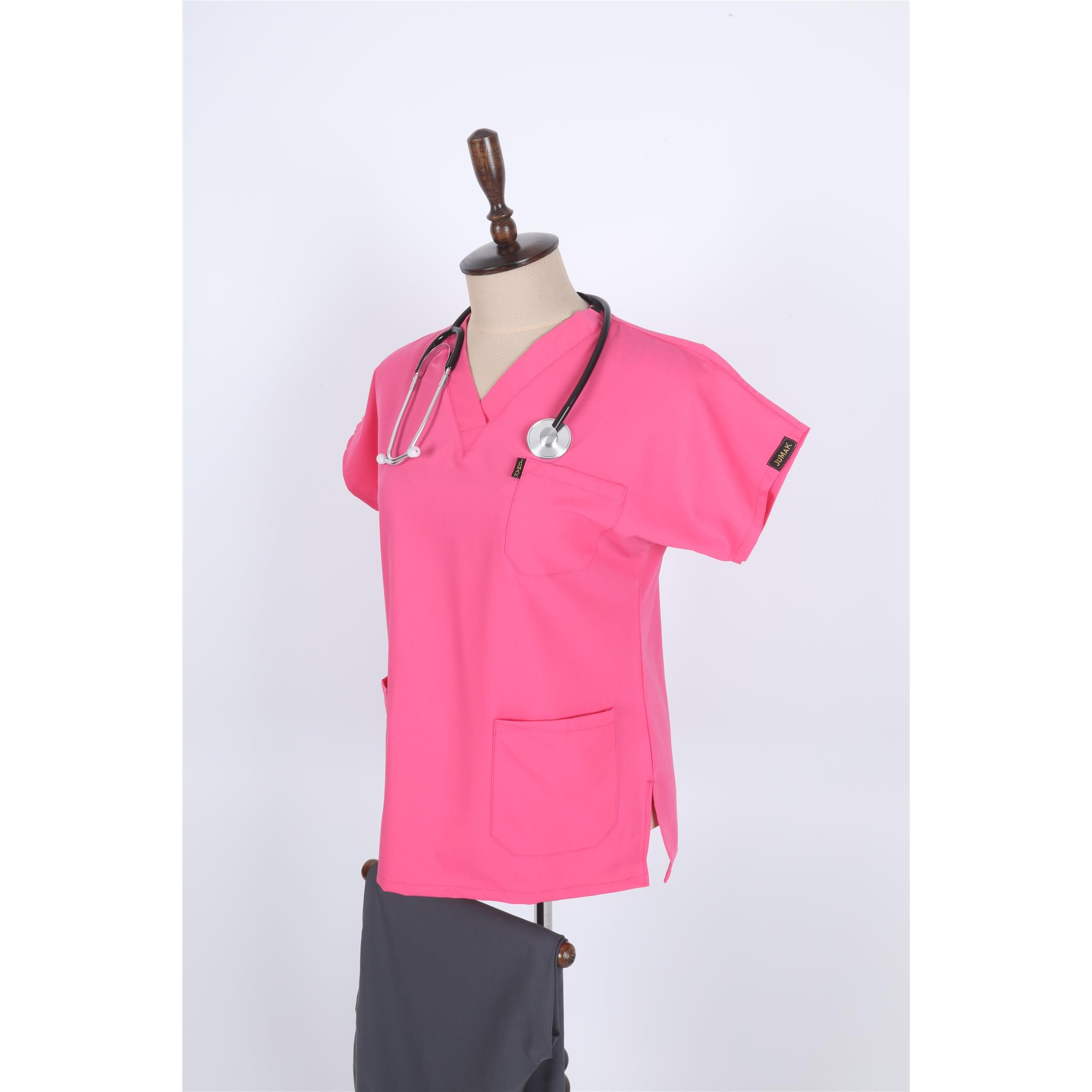 likralı cerrahi alt füme üst pembe kombin