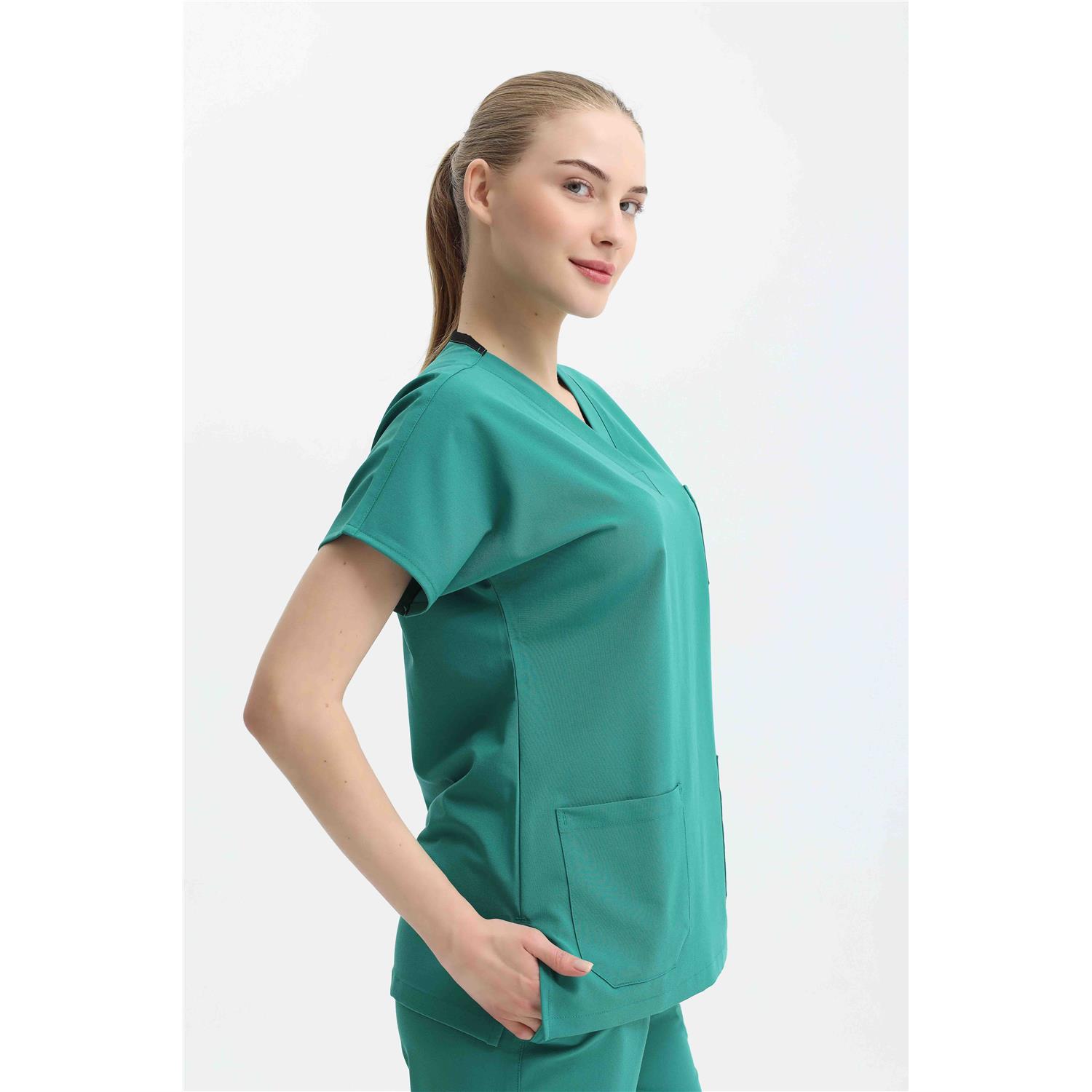 Likralı Cerrahi Ameliyathane Yeşili Üst