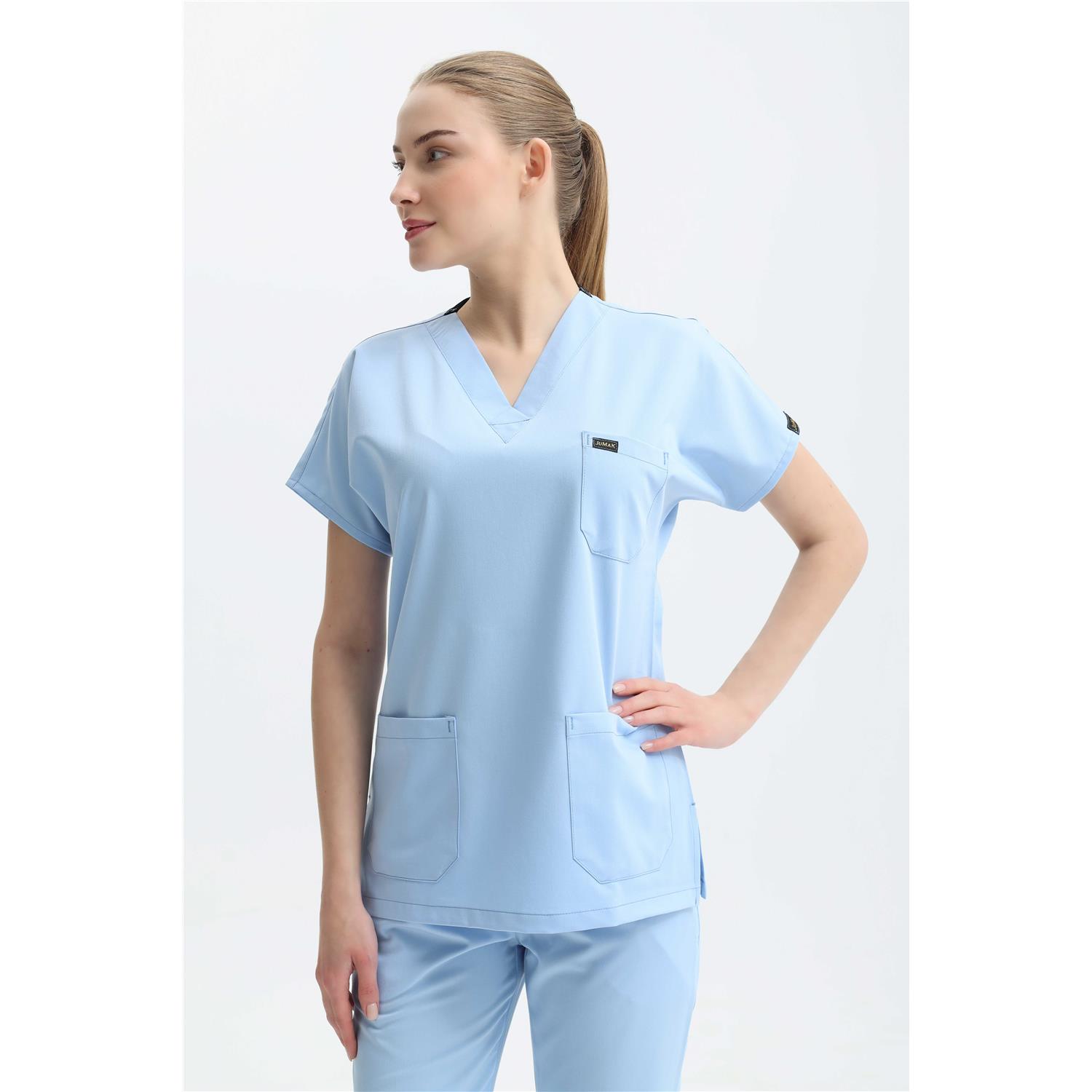 Likralı Cerrahi Açık Bebe Mavi Üst