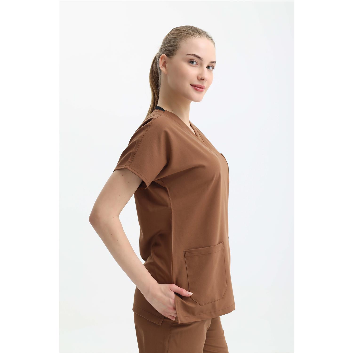 Likralı Cerrahi Espresso Kahve Üst