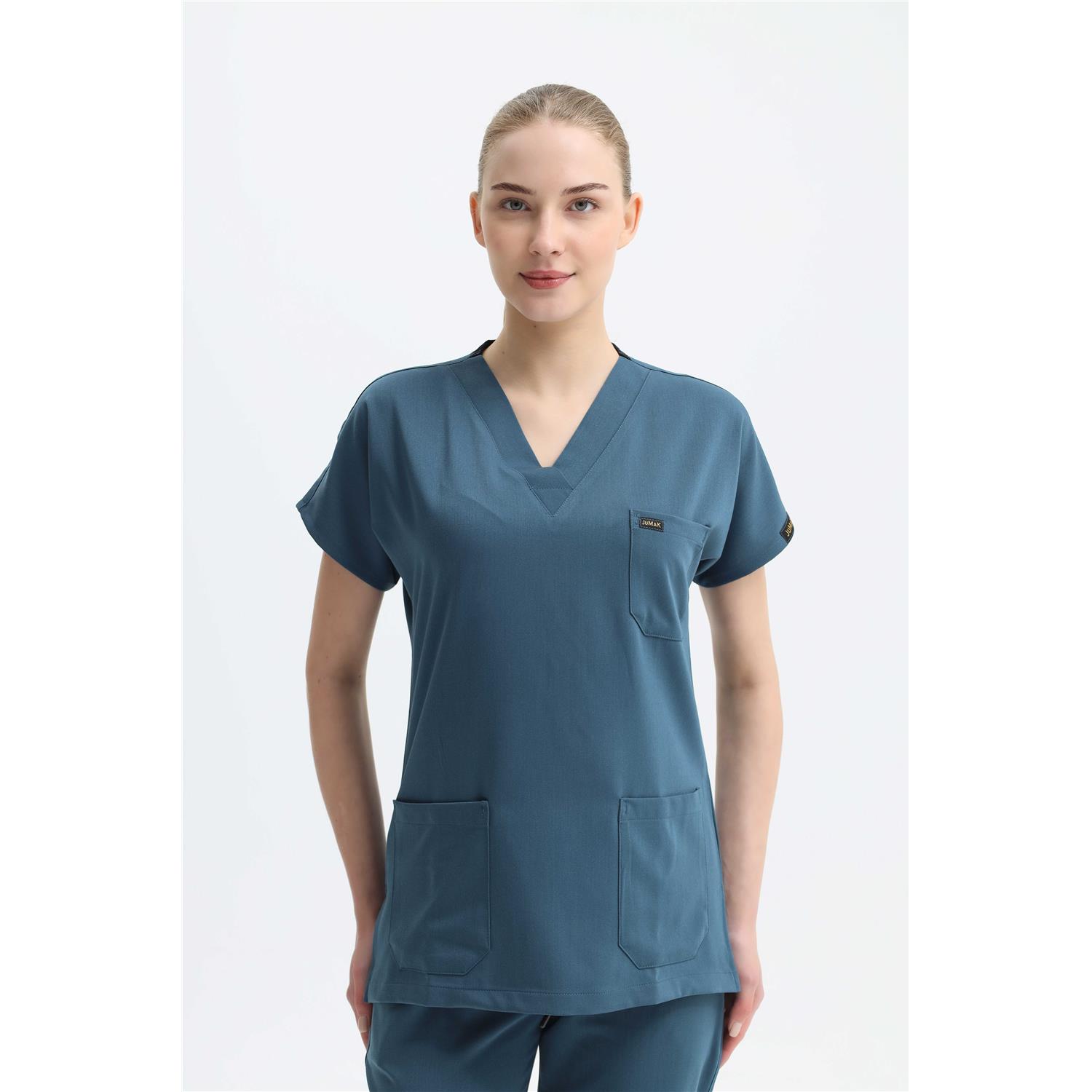 Likralı Cerrahi Koyu Antrasit Mavi Takım