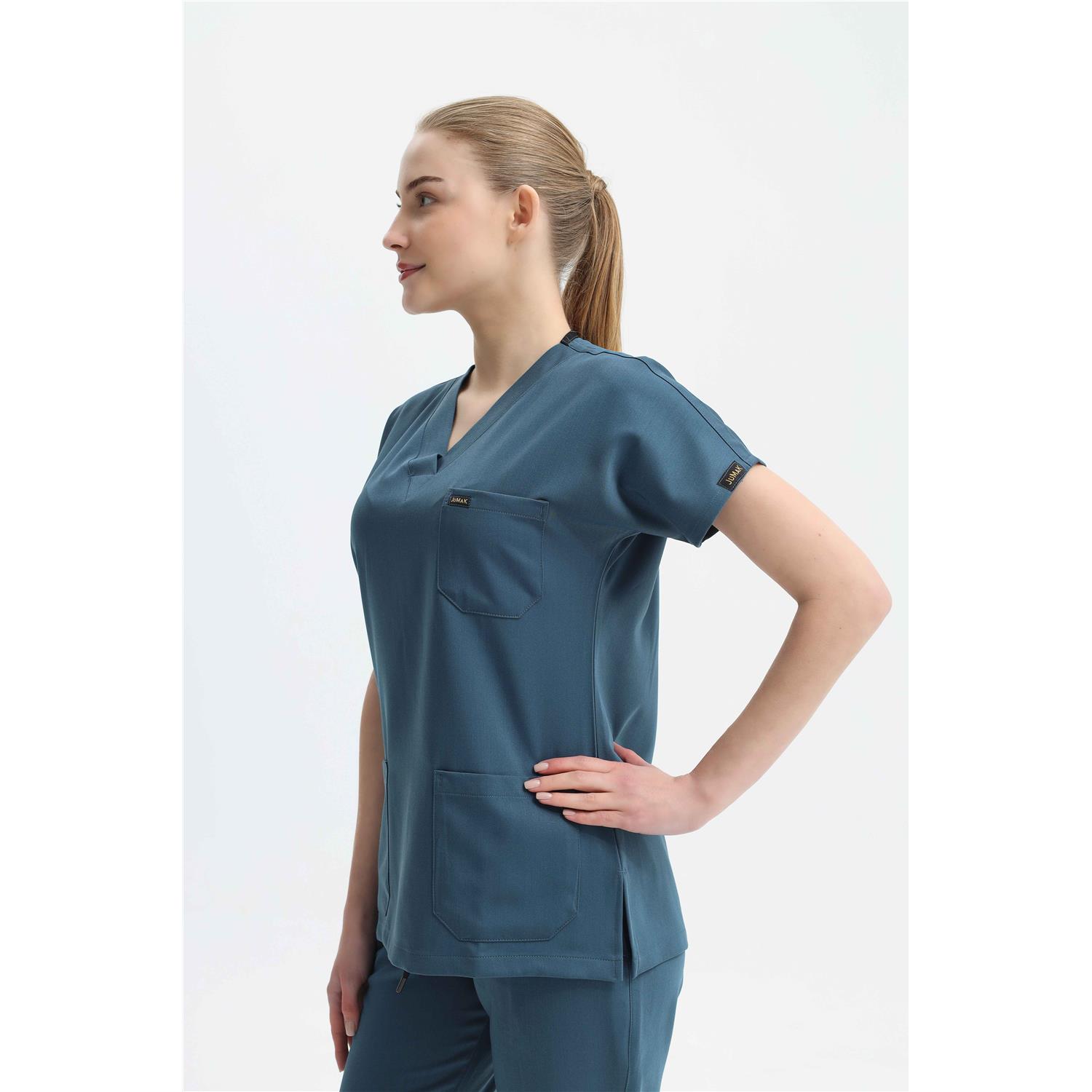 Likralı Cerrahi Koyu Antrasit Mavi Takım