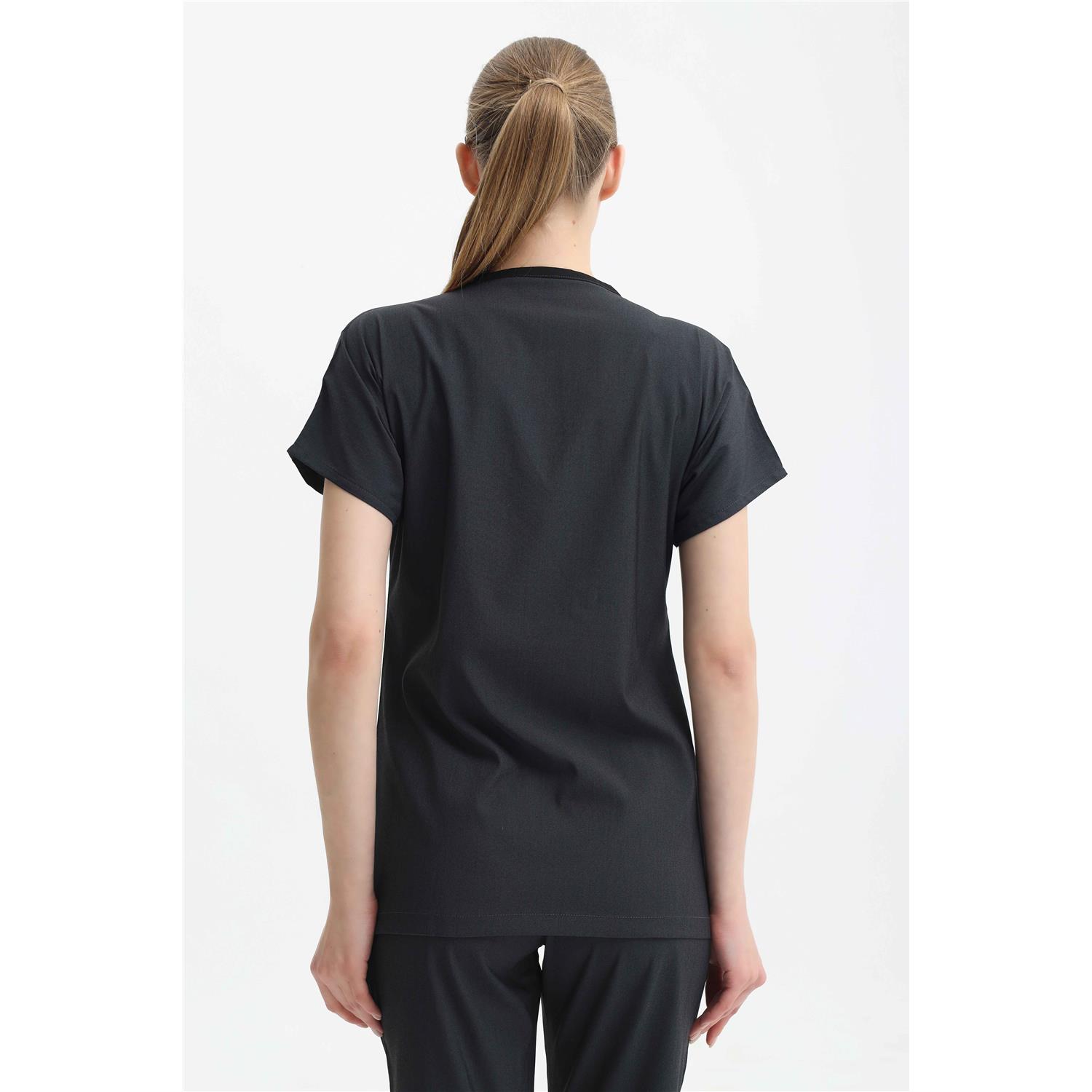 Likralı Cerrahi Koyu Antrasit Takım ( İnce Viscon Kumaş )