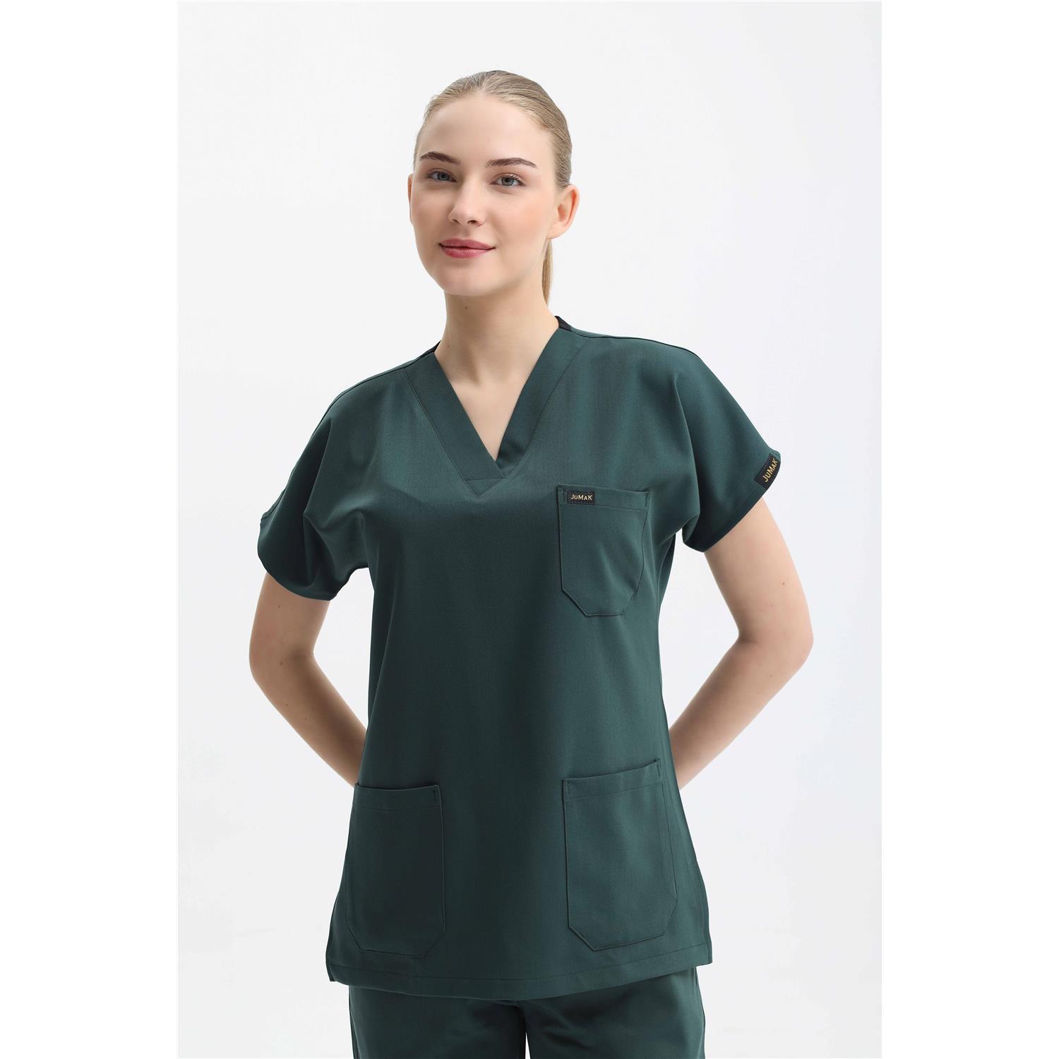 Likralı Cerrahi Koyu Zümrüt Yeşili  Üst