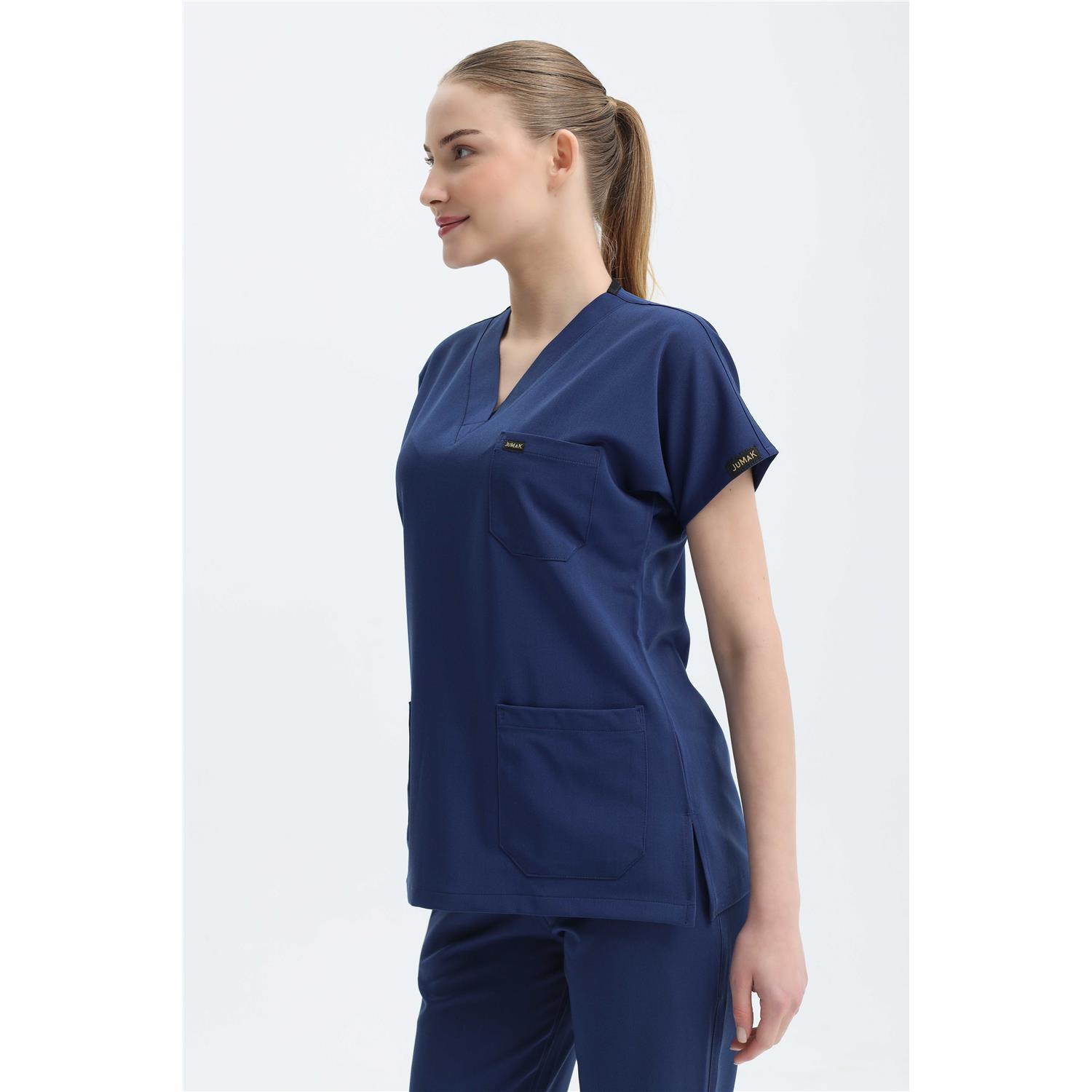 Likralı Cerrahi Koyu İndigo Üst