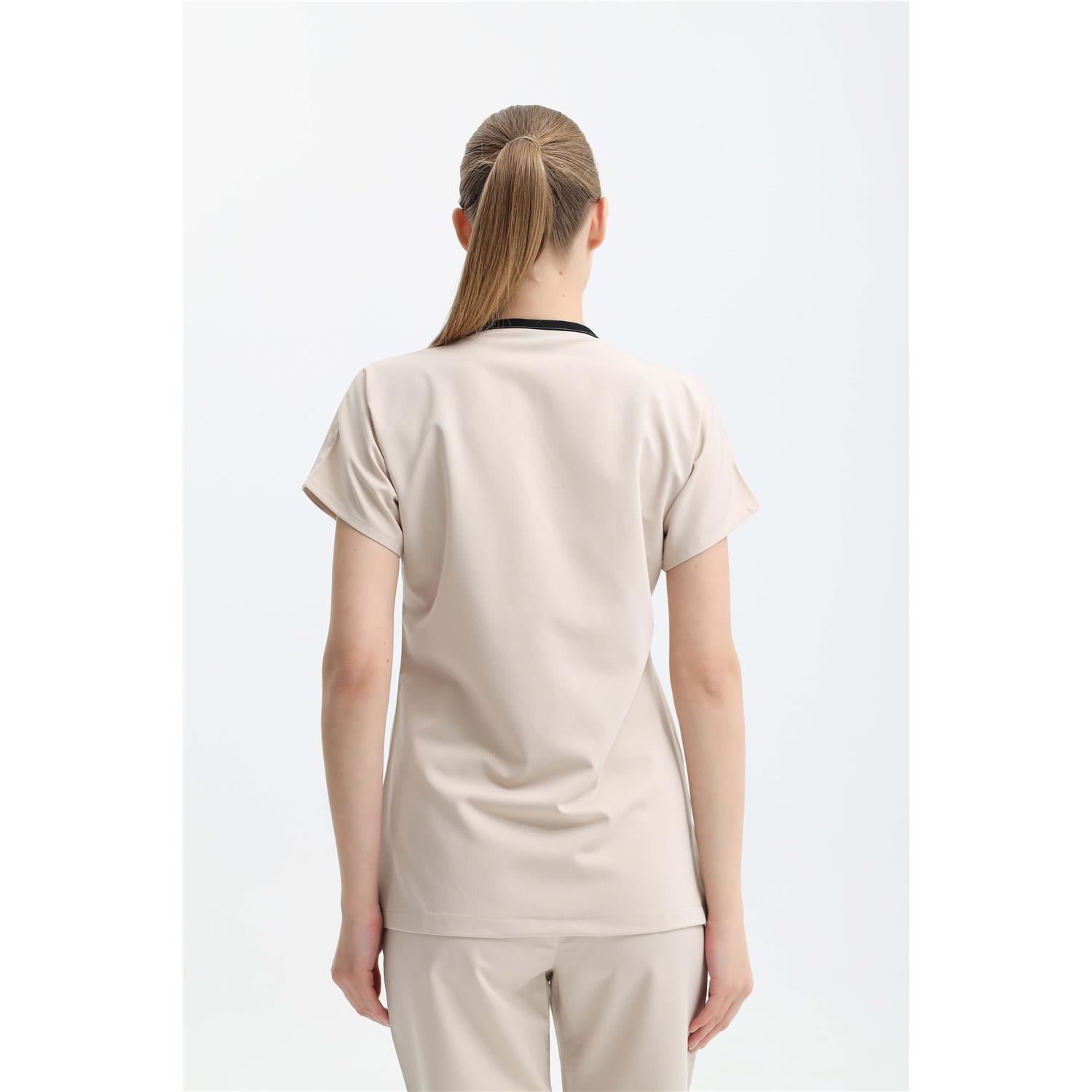 Likralı Cerrahi Krem Üst