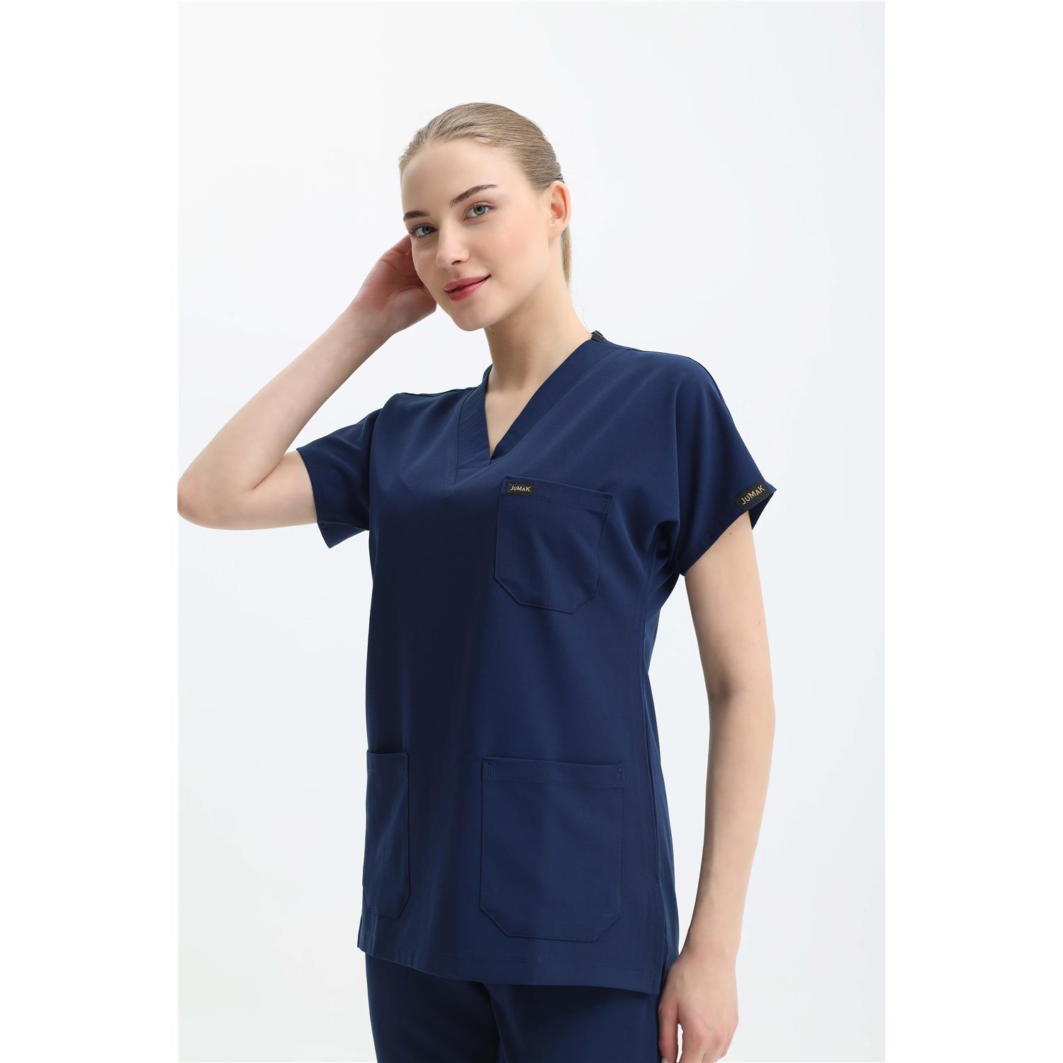 Likralı Cerrahi Parlement Mavisi Takım