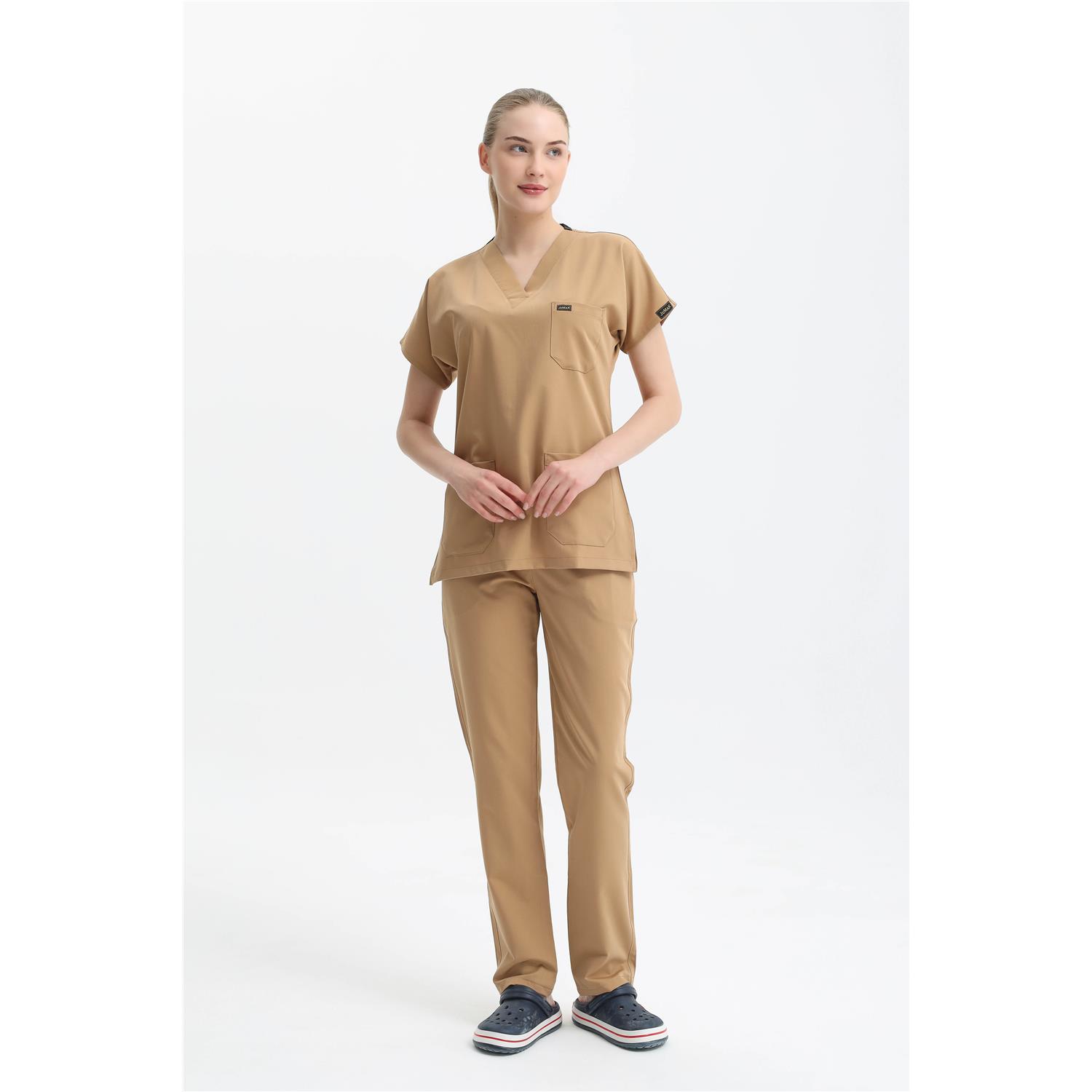 Likralı Cerrahi Hardal Sarısı Üst