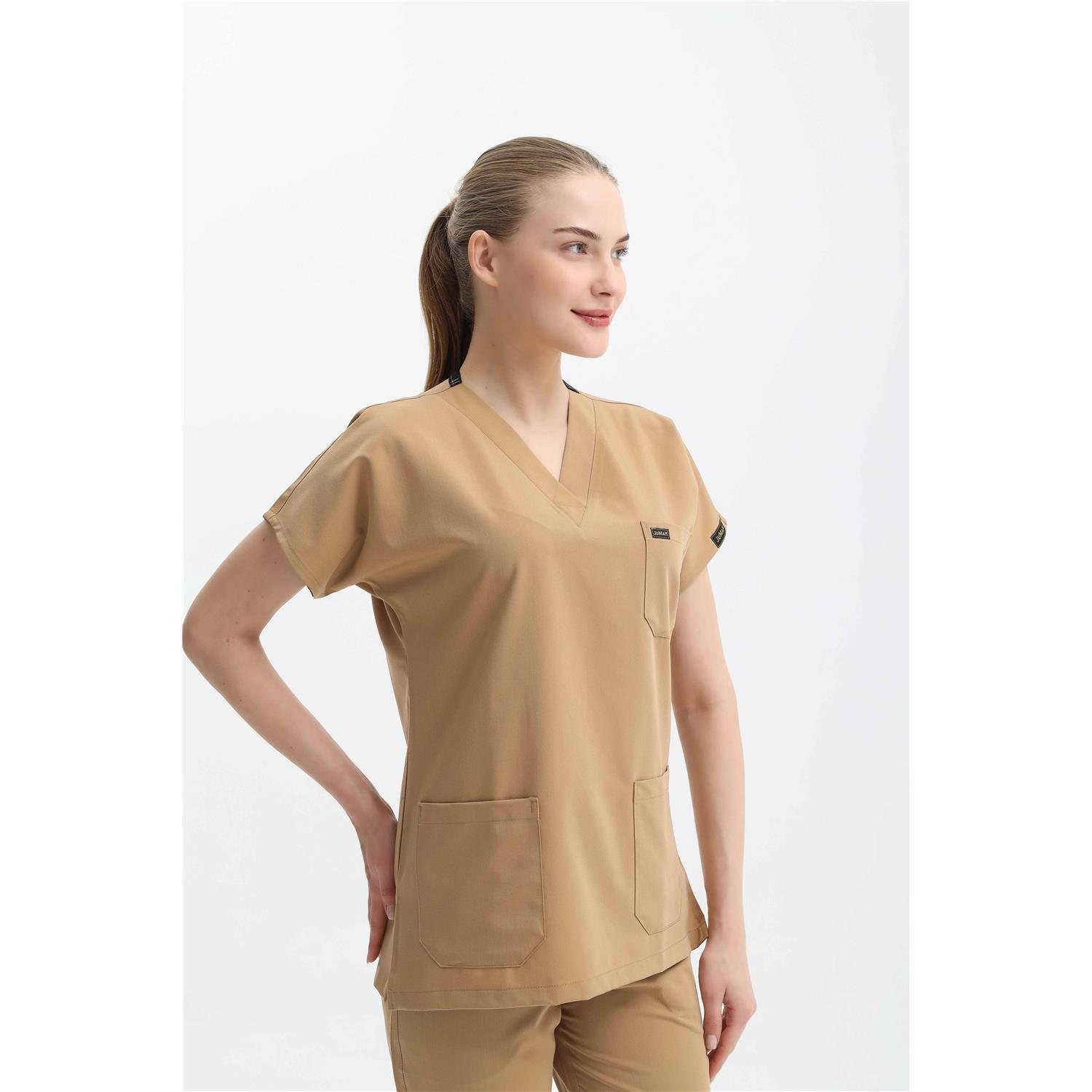 Likralı Cerrahi Hardal Sarısı Üst