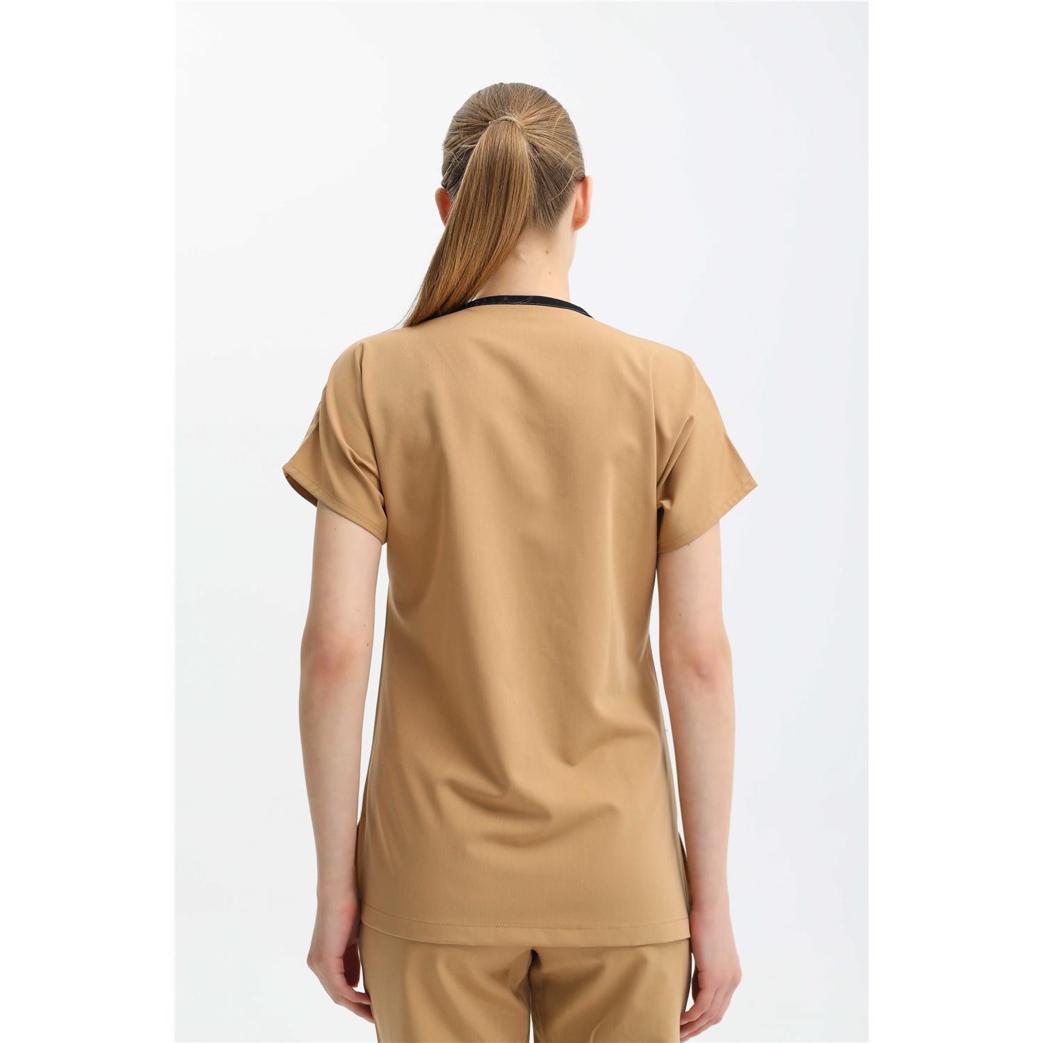 Likralı Cerrahi Hardal Sarısı Üst