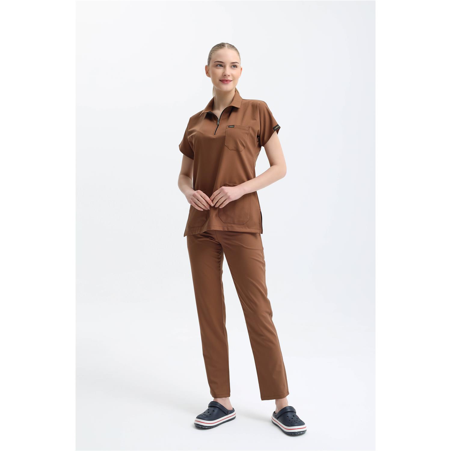 Likralı Espresso Polo Yaka Üst