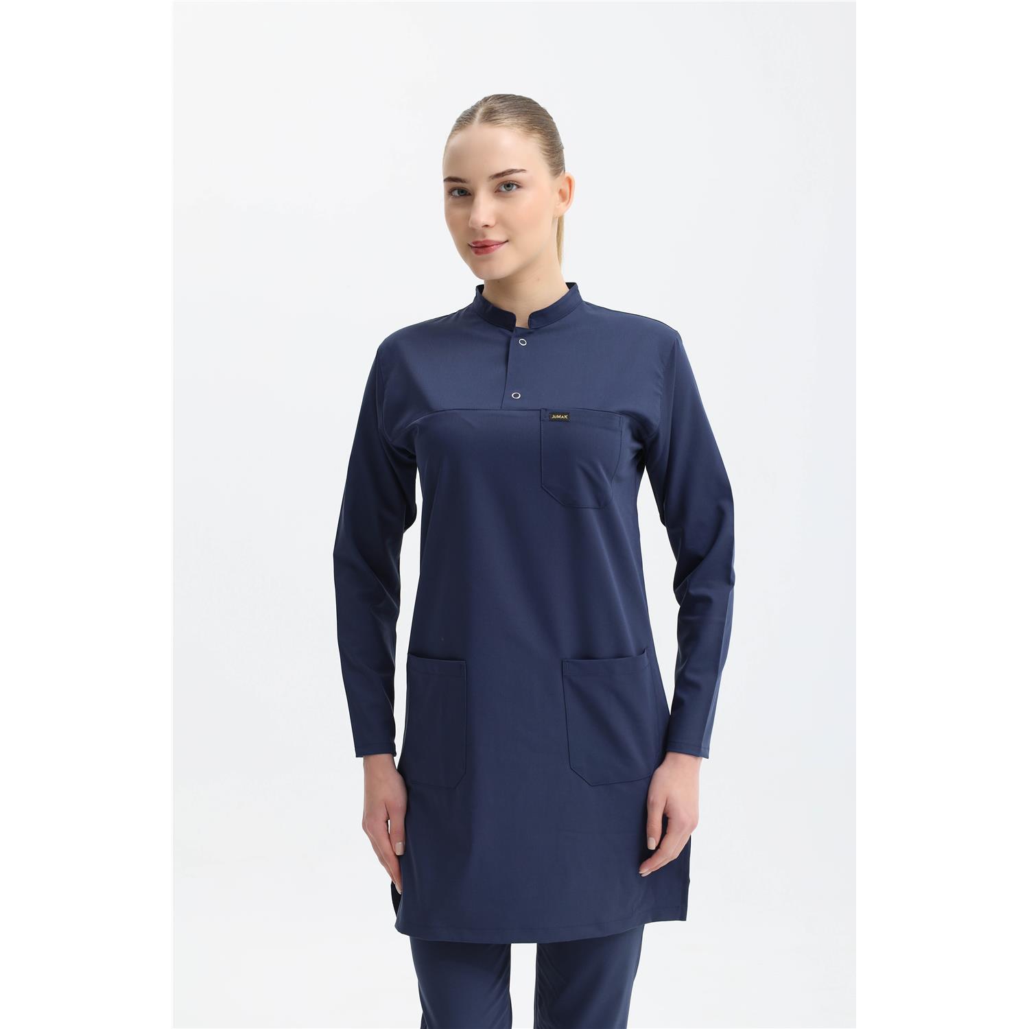 Likralı Lacivert Tesettür Takım