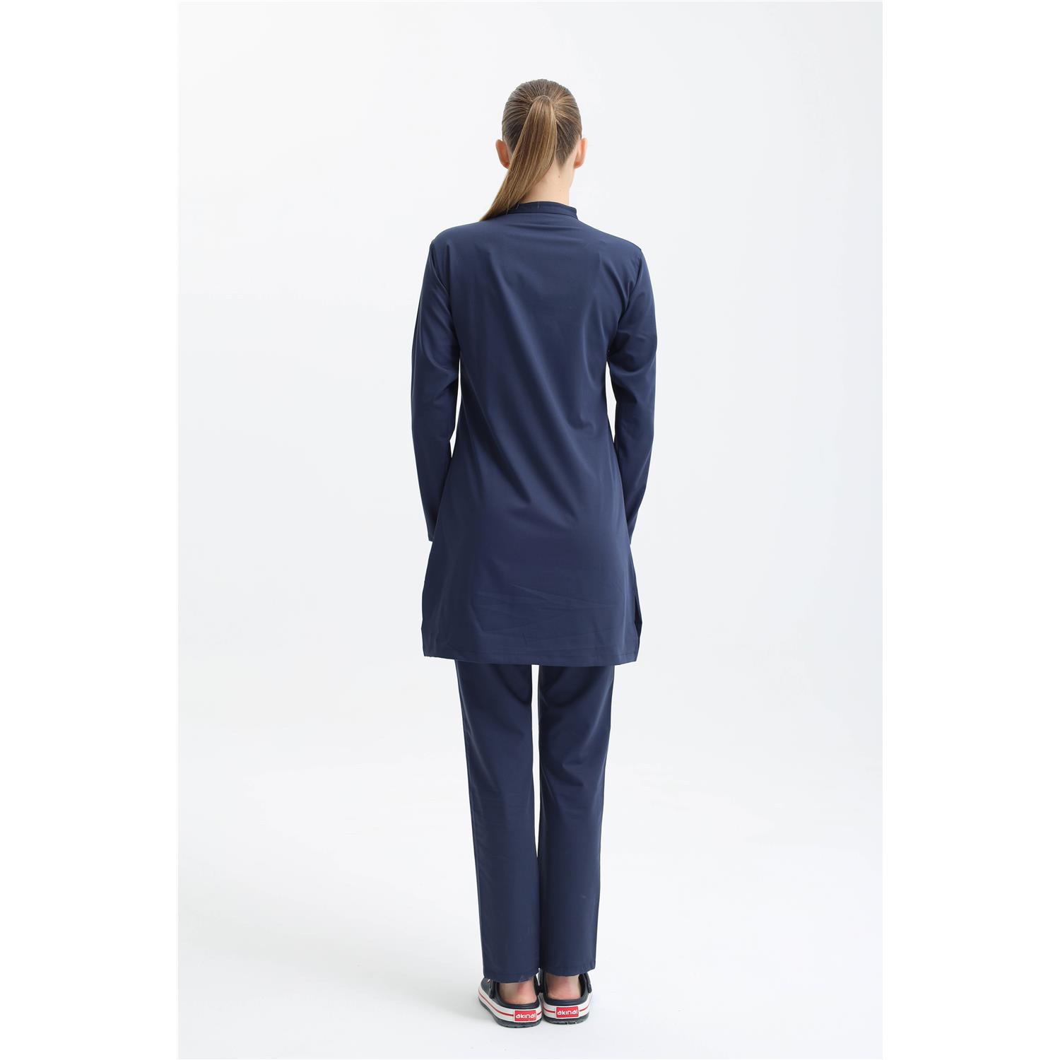 Likralı Lacivert Tesettür Takım