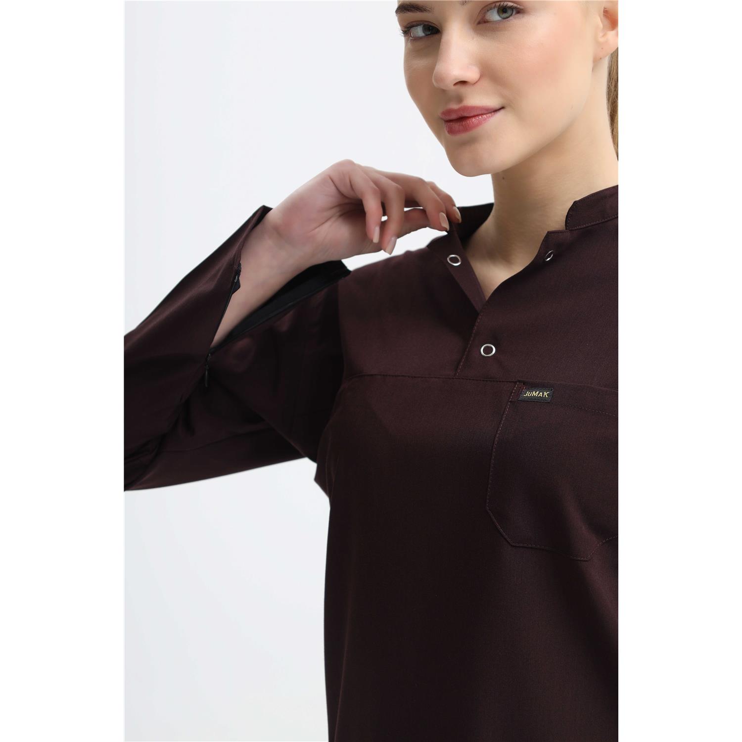 Likralı Mürdüm Tesettür Takım