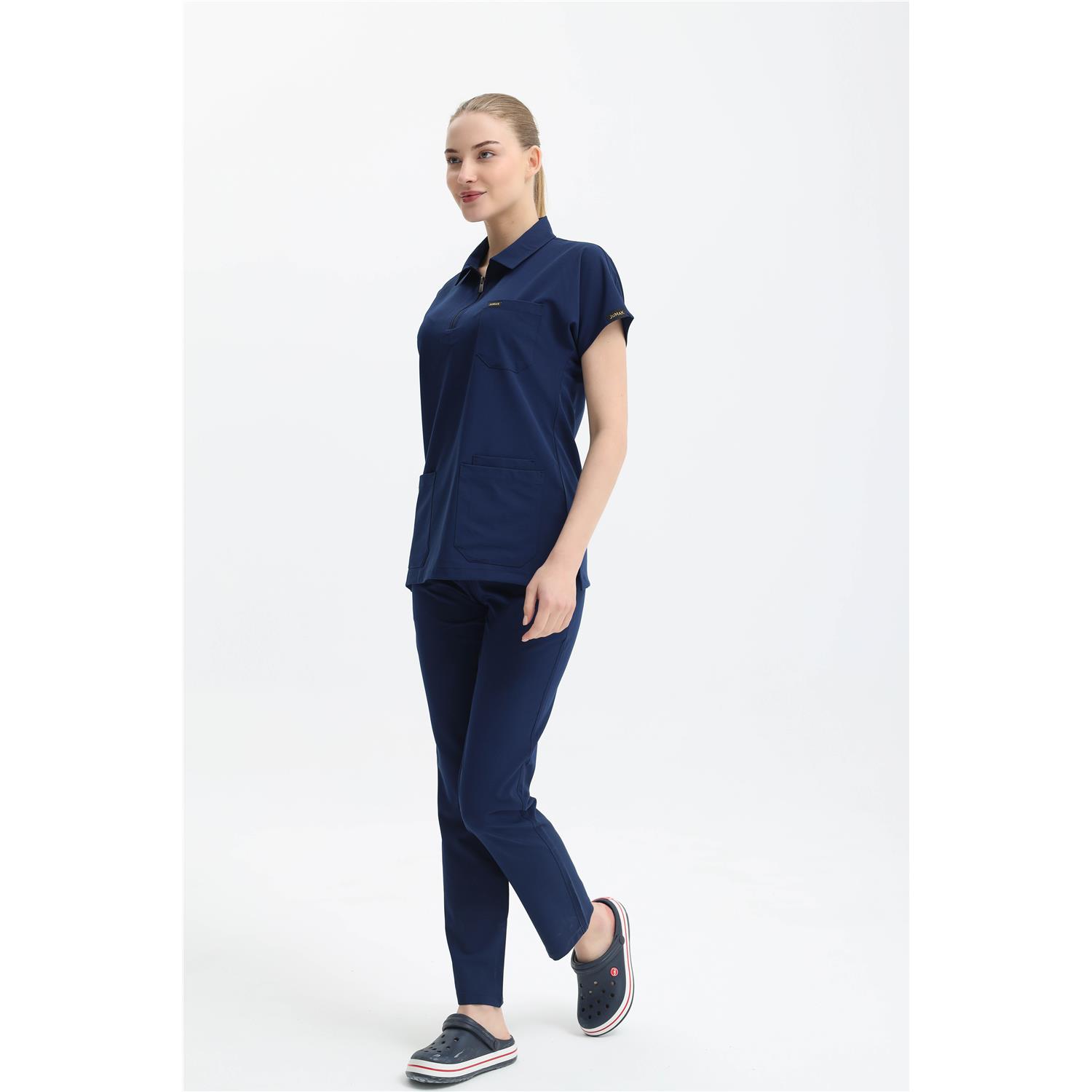 Likralı Parlement Mavi Polo Yaka Takım