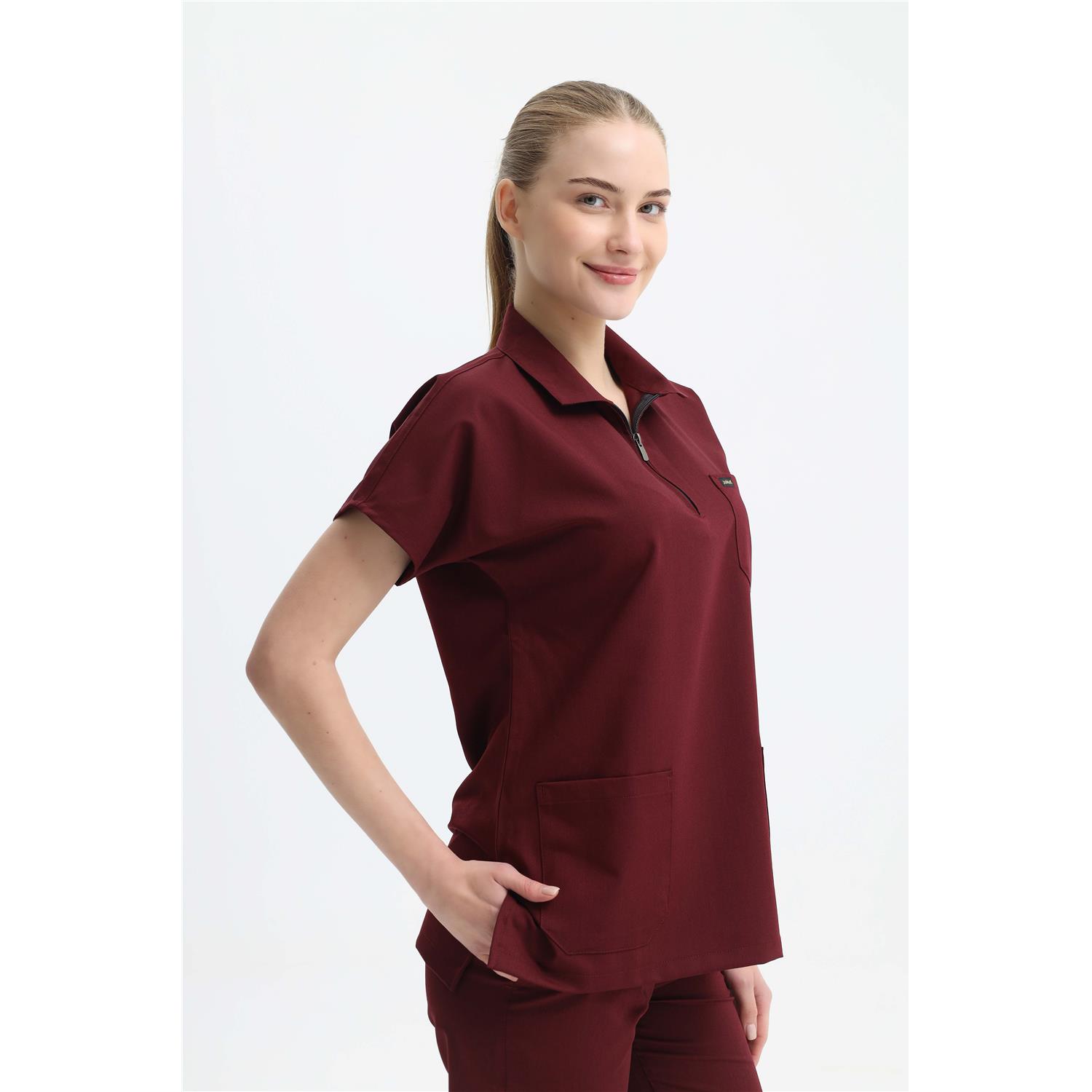 Likralı Polo Yaka Üst