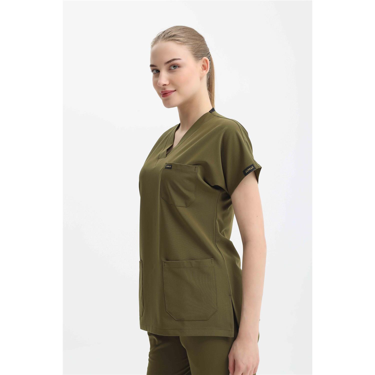 Likralı Cerrahi Yağ Yeşili Üst